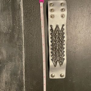 Silver Pewter snap cuff bracelet